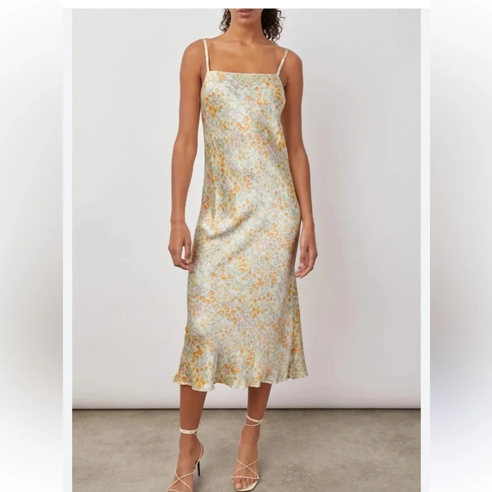 Rails Mina Summer Meadow Floral Dress in Cream and Orange | M - Picture 2 of 9